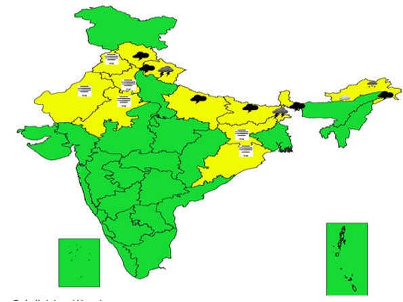 IMD forecasts dry weather for the next four to five days in various regions of India.