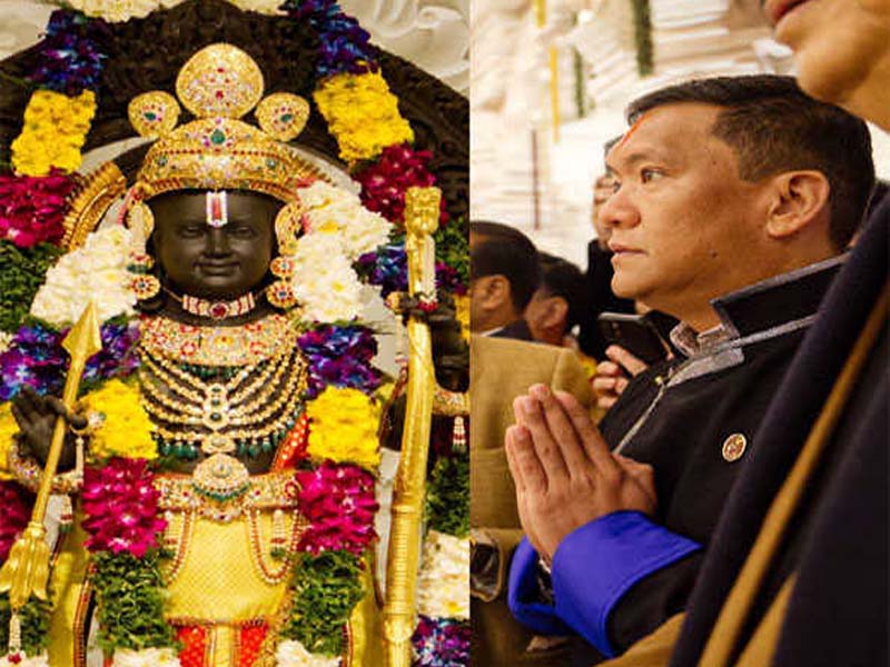 CM of Arunachal Pradesh and cabinet members offer prayers at the Ram shrine