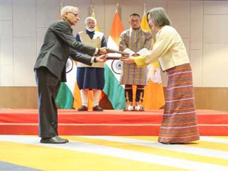 During Modi’s visit, India and Bhutan sign an agreement on a train link and energy.