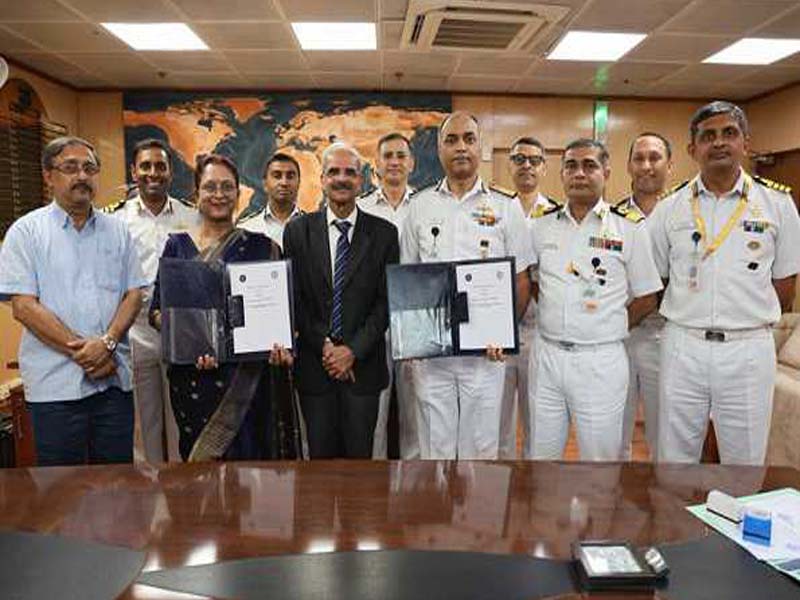 An agreement on cooperative research and technology development is signed by the Indian Navy and IIT Kharagpur.