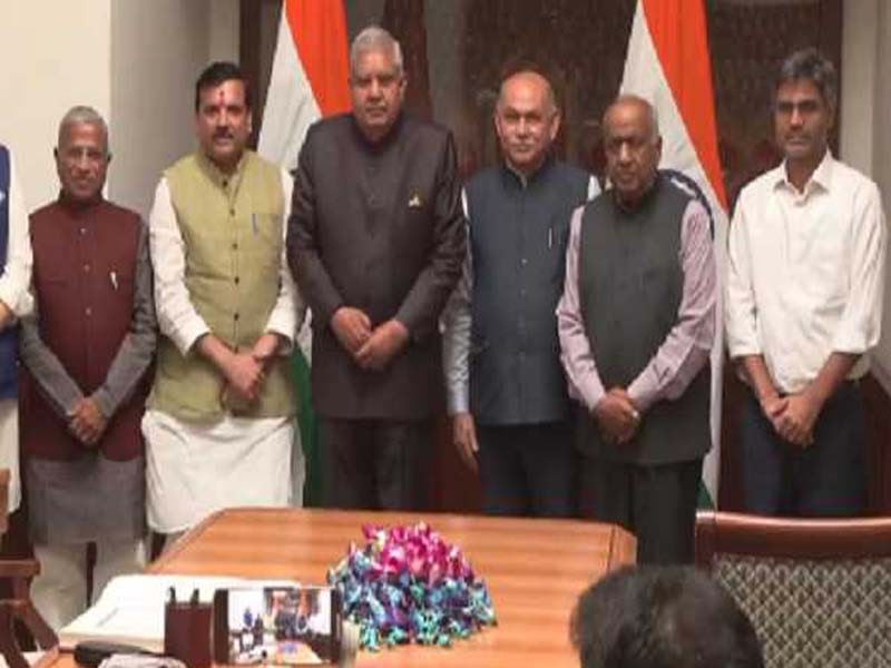 As an RS MP, Sanjay Singh swears in.
