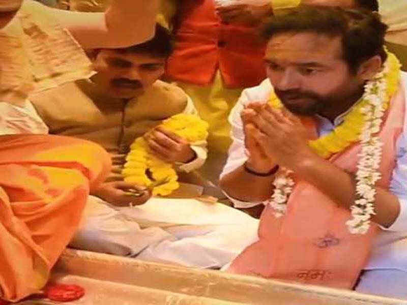 K Reddy prays to Lord Shiva at the thousand-pillar shrine in Telangana