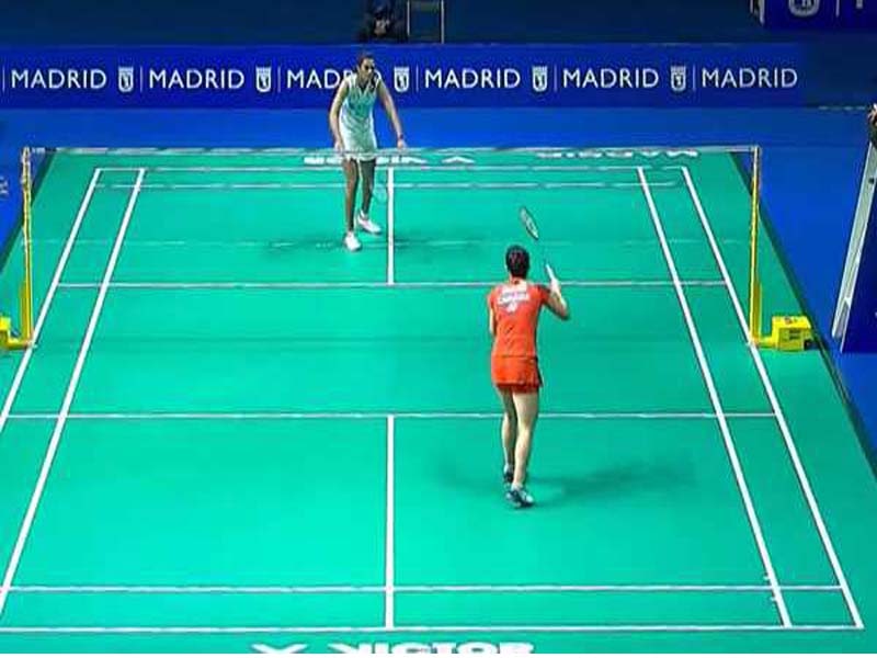 PV Sindhu at the Madrid Spain Masters preliminary round