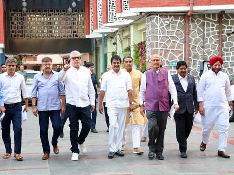A multi-party delegation meets with ECI and files a complaint alleging abuse of central government
