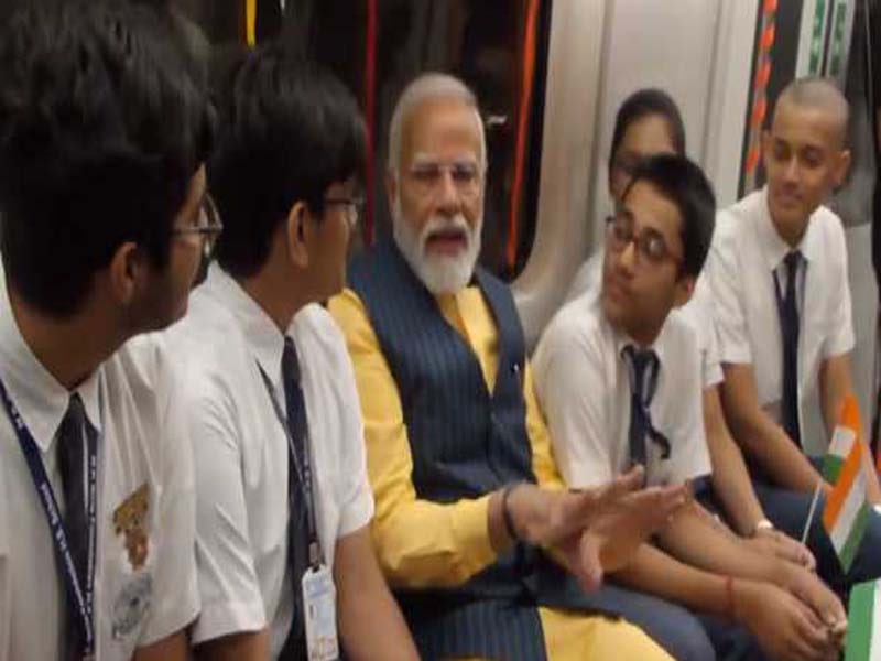 PM Modi rides India’s inaugural underwater metro