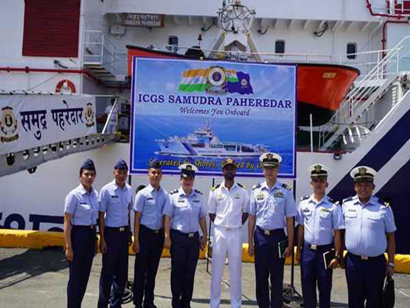 The ICG ship Samudra Paheredar docks in the Philippines while on deployment to ASEAN nations.