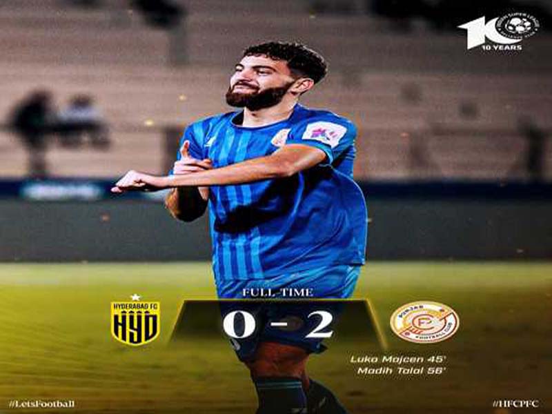 In the ISL, Hyderabad FC lost to Punjab FC 2-0.