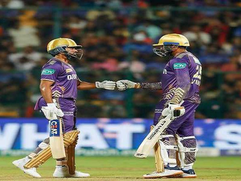 Venkatesh Iyer and Sunil Narine pursue the RCB’s 183-run aim.
