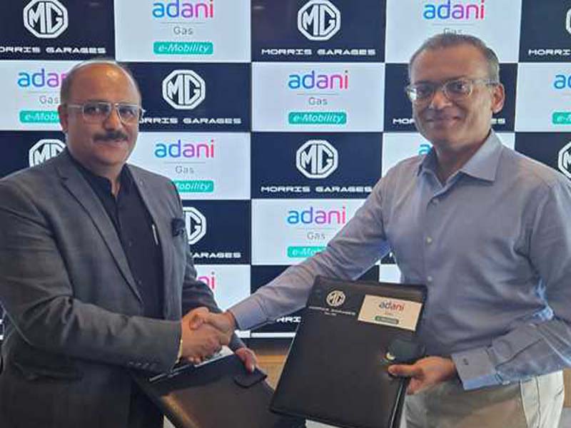 Agreeing to charge infrastructure, Adani company and MG Motor