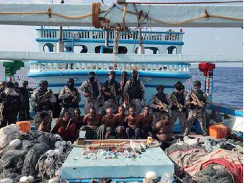 Nine pirates took over an Iranian ship that was being sent to India.