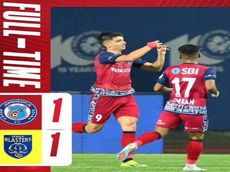 In the ISL, Jamshedpur FC and Kerala Blasters FC tie 1-1.