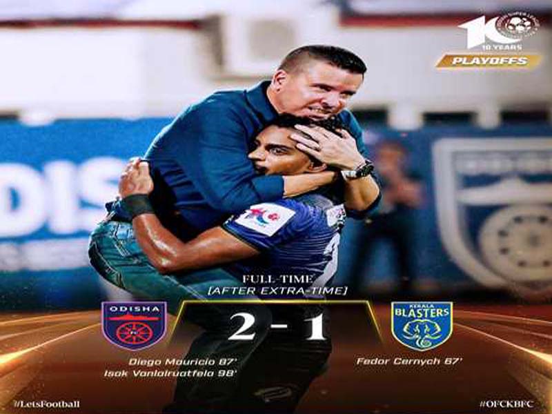 ISL: Odisha FC advances to the semifinals by winning a playoff game.