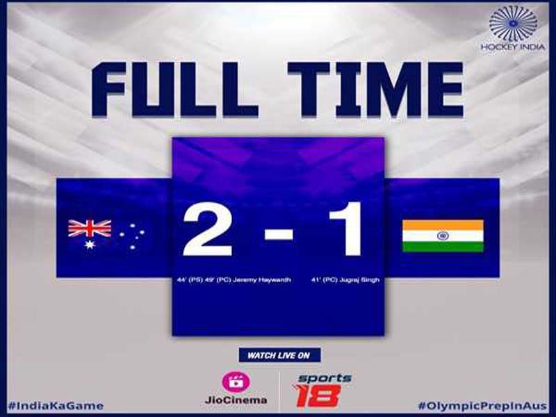 In their third Test Series game, Australia defeats the Indian Men’s Hockey Team 1-2.