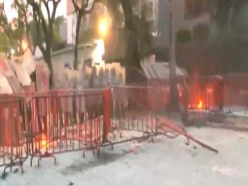 Molotov cocktails are used by demonstrators to attack Israel’s embassy in Mexico City.