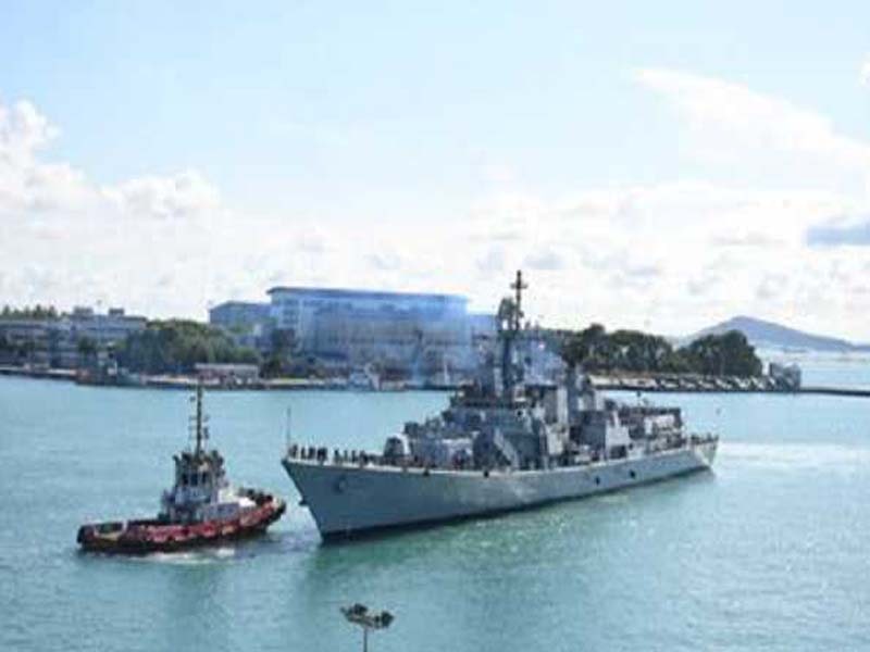 Kiltan, Shakti, and INS Delhi arrive at Singapore