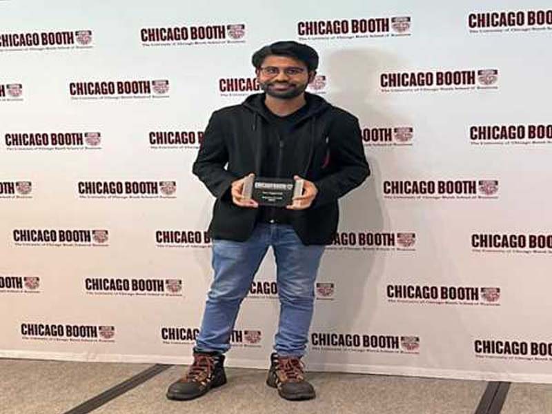The prestigious Chicago Booth Impact Award was given to Luv Aggarwal.