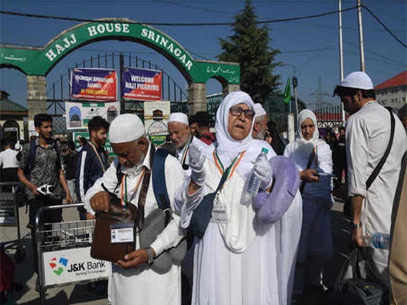 From Srinagar Airport, the first group of Haj pilgrims departs for Saudi Arabia.
