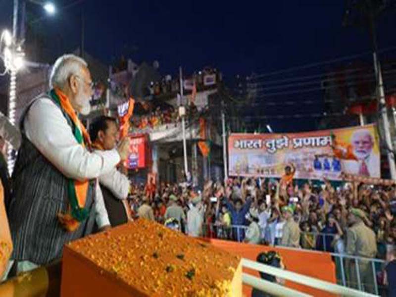In Kanpur, Modi launches a roadshow to the sound of Jai Shri Ram slogans.