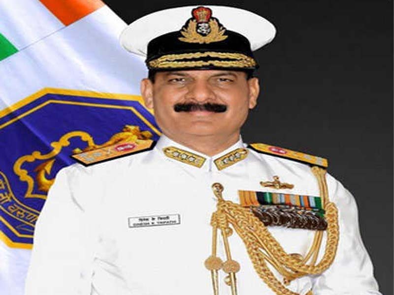 As the new Navy chief, Admiral Dinesh Tripathi assumes command.
