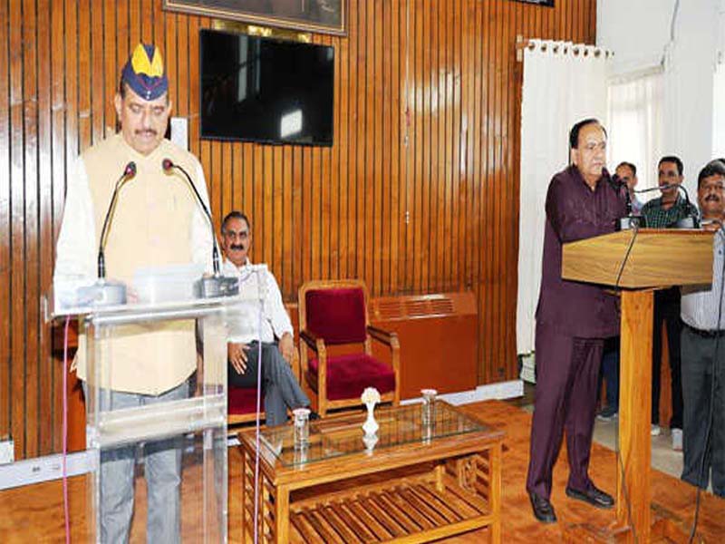 Six recently elected MLAs from Himachal Pradesh take the oath of office.