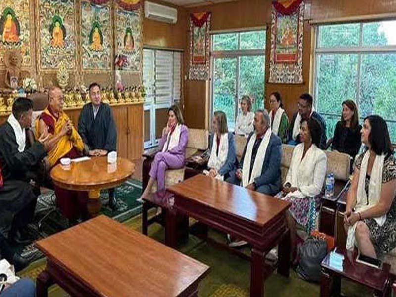 The Dalai Lama is met by a high-level US delegation at his palace in Dharamshala.