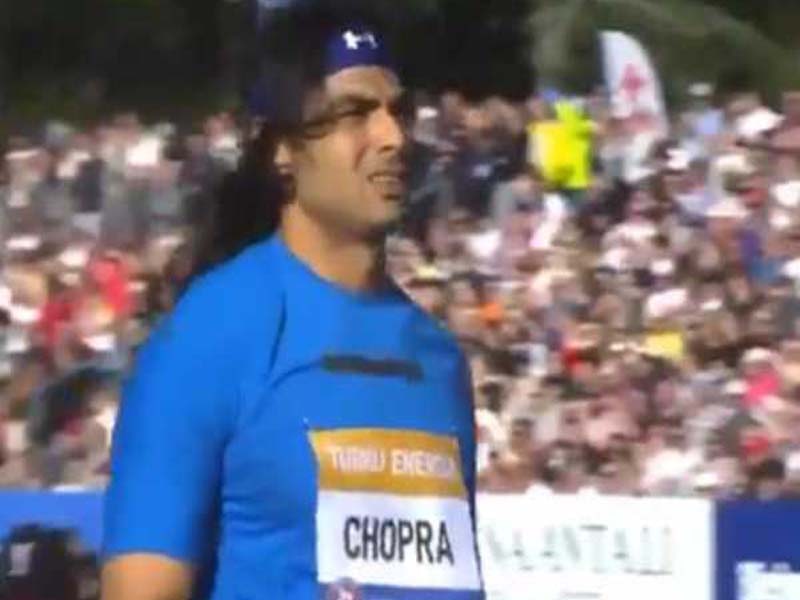 Gold is won by Neeraj Chopra at the Paavo Nurmi Games in 2024.