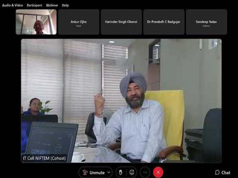 A webinar on food safety measures is held by NIFTEM-K.
