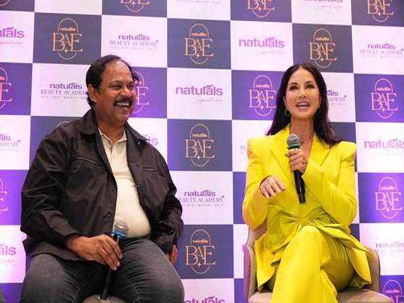 At the opening of the Naturals BAE flagship store, Sunny Leone radiates