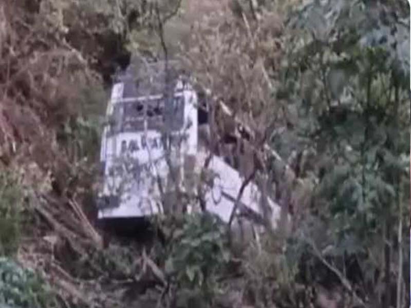 9 people are killed and 33 injured as a bus plunges down a ravine near Reasi as terrorists open fire.