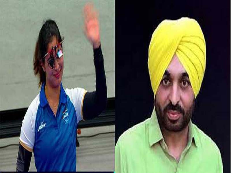 Manu Bhakar gets congratulated by Punjab Chief Minister
