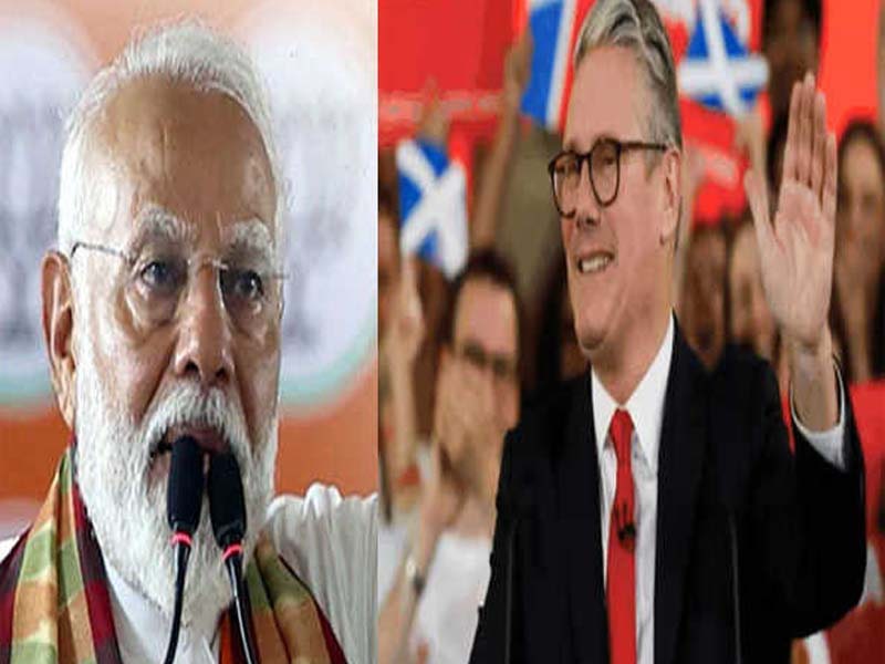 As they chat, PM Modi congratulates newly appointed UK PM Keir Starmer on his election victory.