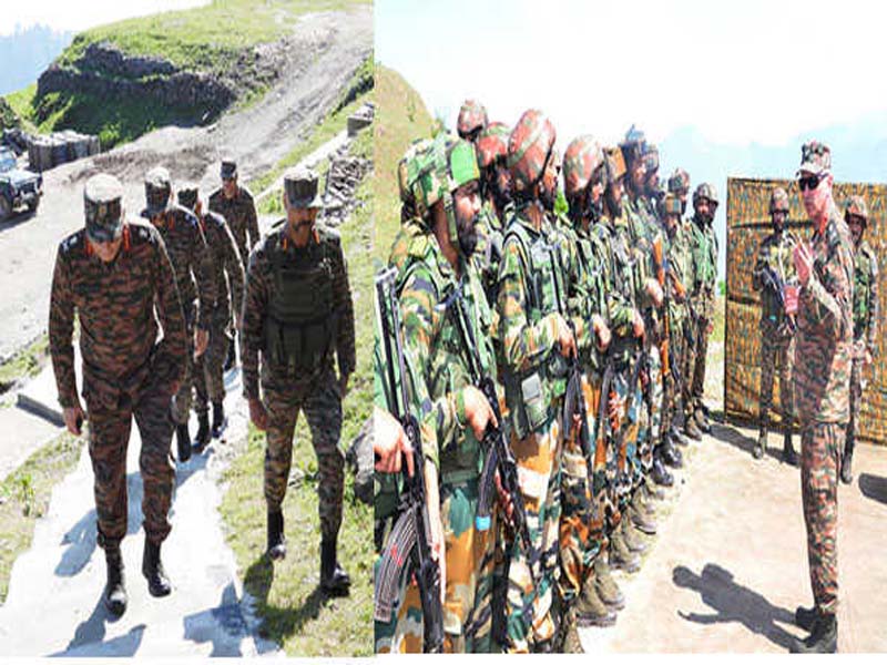 The Corps Commander of the Army visits the Uri area in Baramulla, J&K.