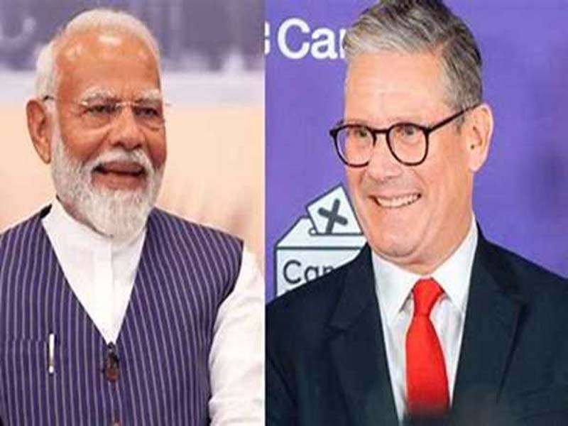 PM Modi congratulates Keir Starmer, the leader of the Labour Party, for winning the UK elections.