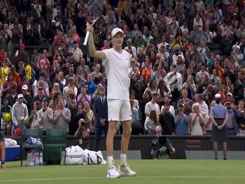 Sinner triumphs over Berrettini in an exciting Wimbledon match.