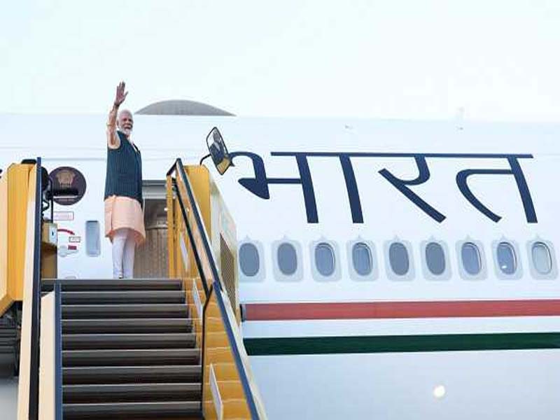 PM Modi departs for Delhi following a two-country tour.