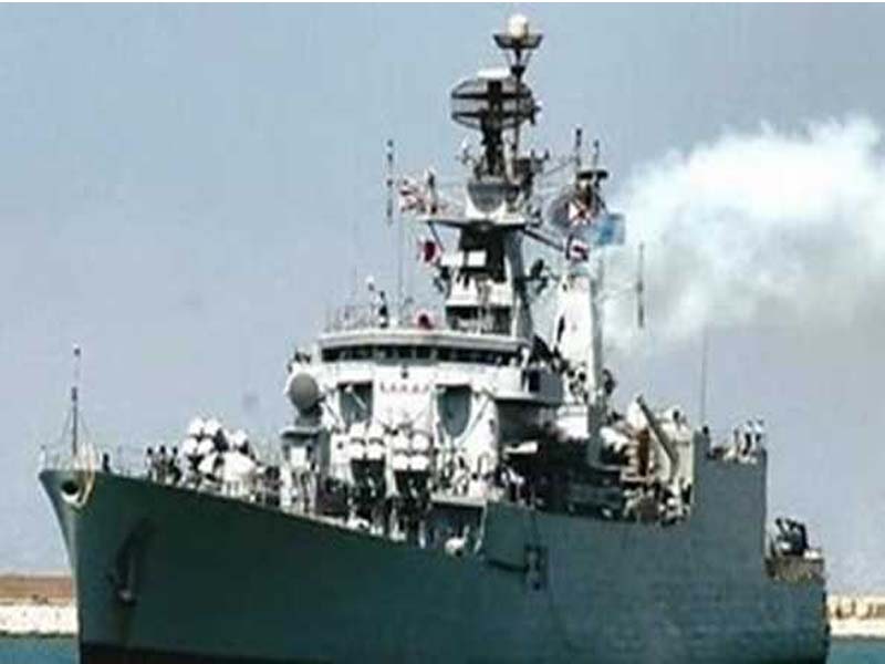 The INS Brahmaputra is on fire, and a sailor is reported missing.