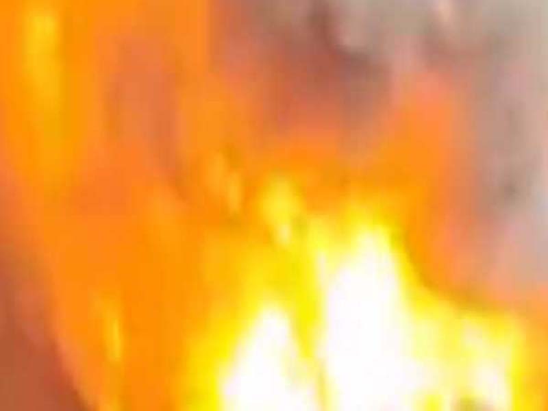 A Telangana APSRTC bus catches fire, injuring fifteen people.