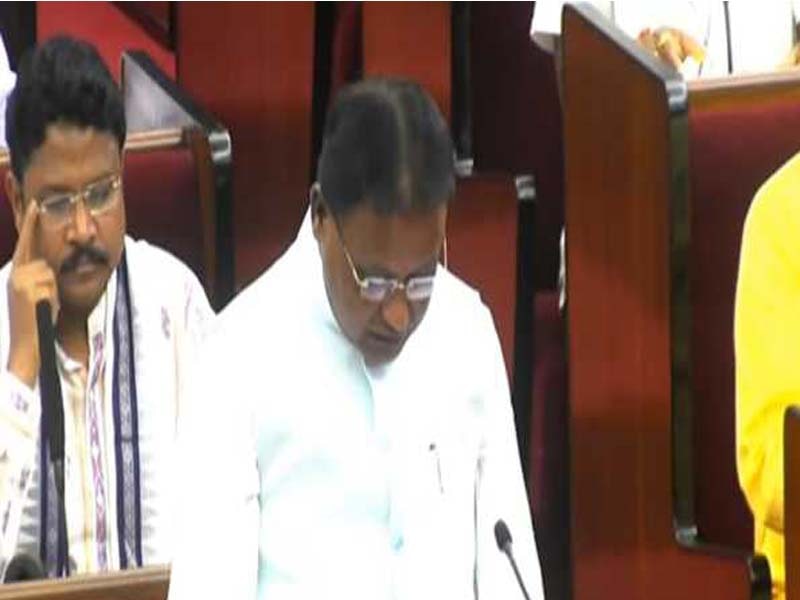 Odisha CM delivers state budget of Rs. 2.65 lakh crore for the fiscal year 2024–25 in the assembly.