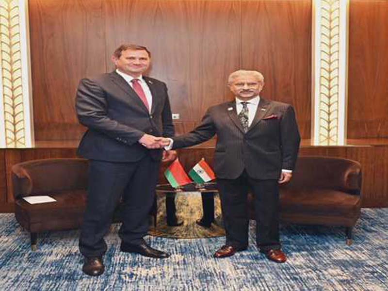 EAM meets with FMs of Tajikistan and Belarus as well as the UN Secy Gen.