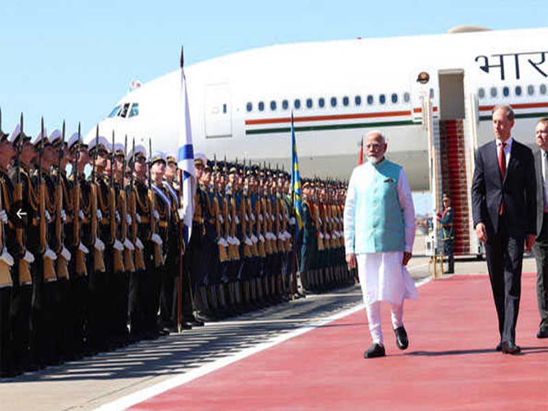When PM Modi lands in Moscow, there is a formal welcome