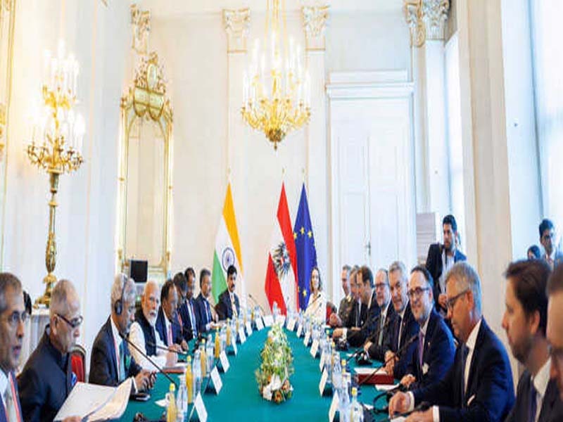 PM Modi meets with the Chancellor of Austria to encourage economic cooperation.