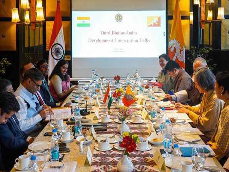 FS Misri and his Bhutanese counterpart approve 61 projects in Thimphu during plan discussions.