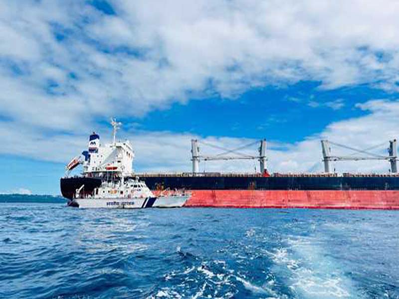 Off Port Blair, an ICG ship rescues a Filipino man who has a medical issue.