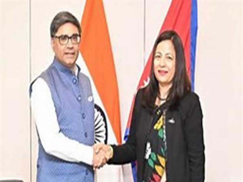 During their meeting with FS Misri, the foreign minister of Nepal emphasizes the necessity for more air routes with India.