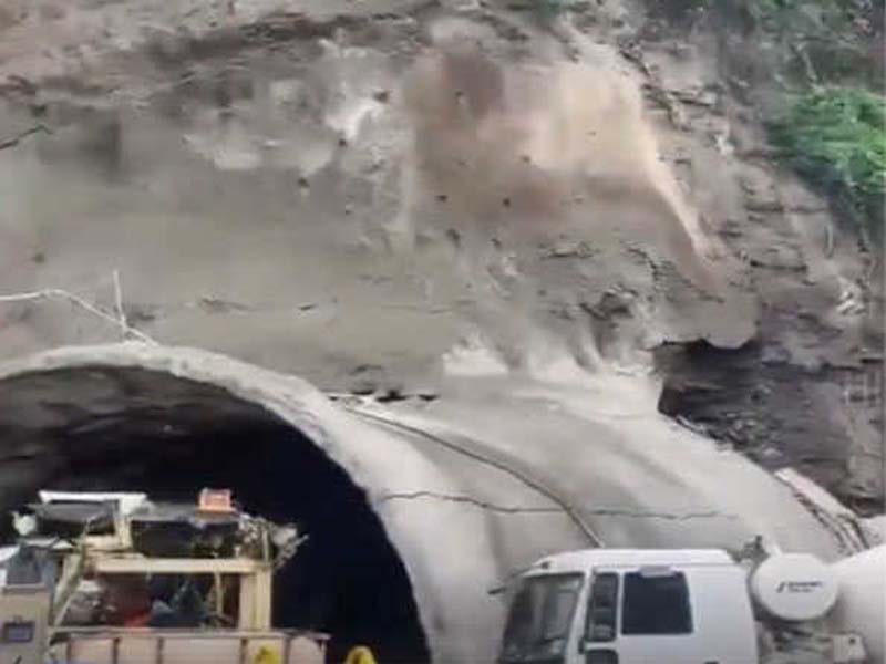 A tunnel under construction collapses close to Shimla.