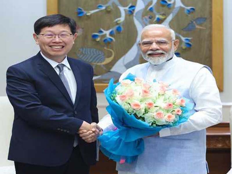 PM Modi speaks with Foxconn chairman Young Liu about prospects in cutting-edge industries.
