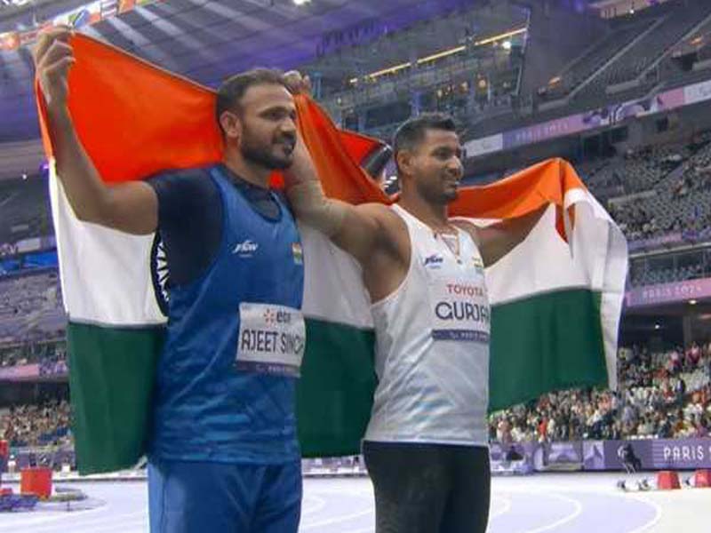 In the men’s F46 javelin throw, Ajeet and Sundar excel in Paris, taking home silver and bronze.