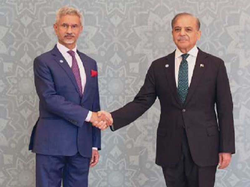 EAM Jaishankar Welcomed by Pakistani PM Sharif at SCO Summit
