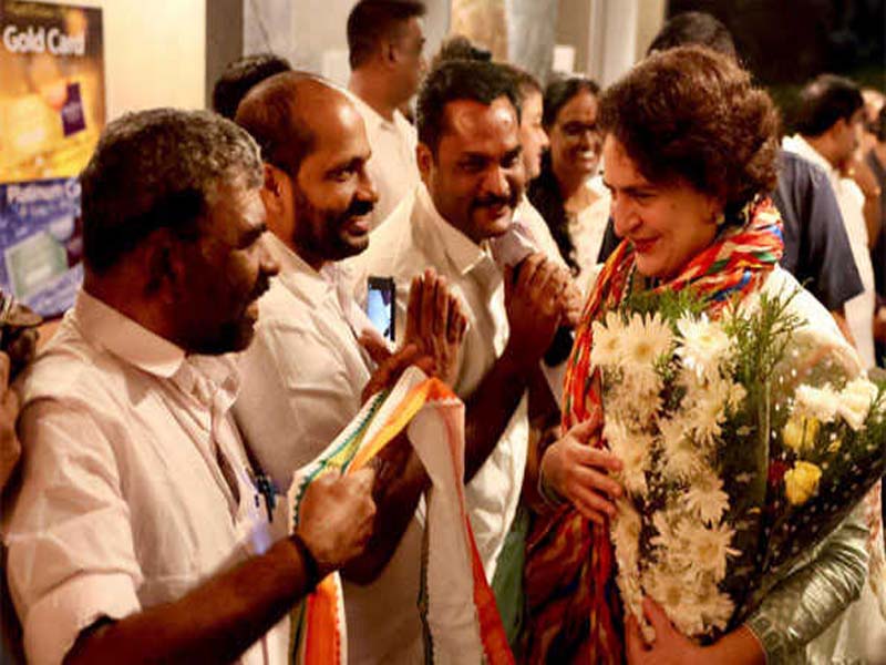 Priyanka Gandhi visits Wayanad to register her LS nomination.