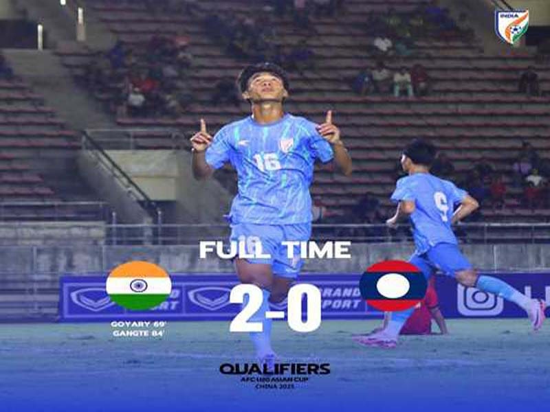 India won the AFC U20 qualifications against Laos.